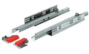 Restposten: 1 Set verfügbar TANDEM plus Vollauszug, 50 kg, NL=650 mm mit Kupplungen, für TIP-ON